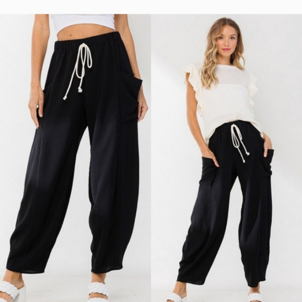 DRAWSTRING CARGO PANTS - Picture 2 of 3
